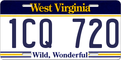WV license plate 1CQ720