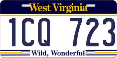 WV license plate 1CQ723