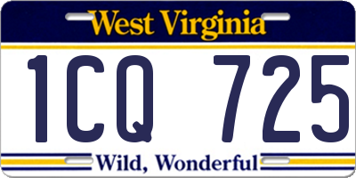 WV license plate 1CQ725