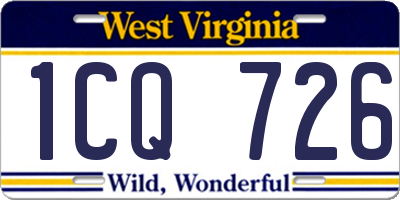 WV license plate 1CQ726
