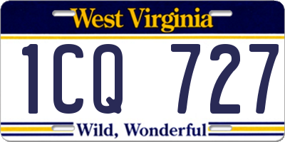 WV license plate 1CQ727