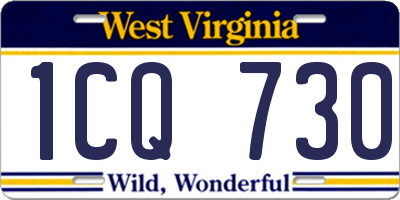 WV license plate 1CQ730