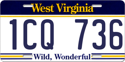 WV license plate 1CQ736