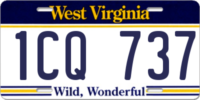 WV license plate 1CQ737