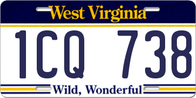 WV license plate 1CQ738