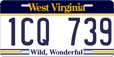 WV license plate 1CQ739