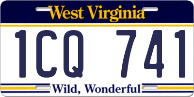 WV license plate 1CQ741