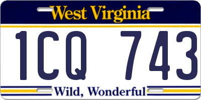 WV license plate 1CQ743