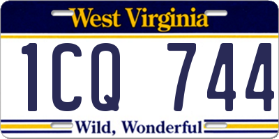 WV license plate 1CQ744