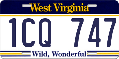 WV license plate 1CQ747