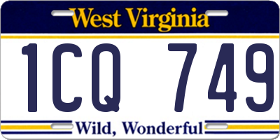 WV license plate 1CQ749