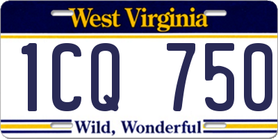 WV license plate 1CQ750