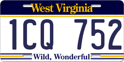 WV license plate 1CQ752
