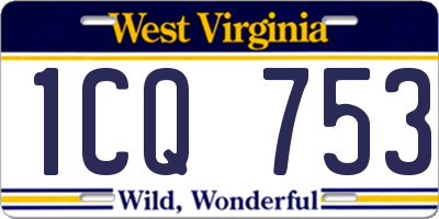 WV license plate 1CQ753