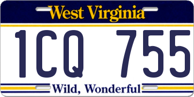 WV license plate 1CQ755