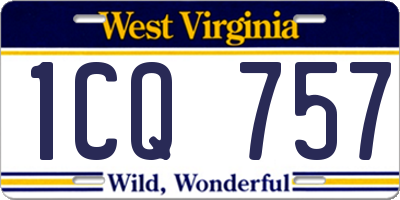 WV license plate 1CQ757