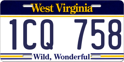 WV license plate 1CQ758