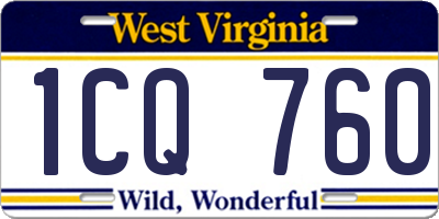 WV license plate 1CQ760