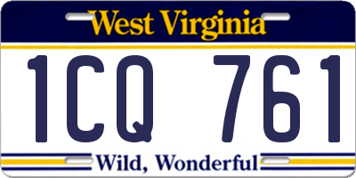 WV license plate 1CQ761