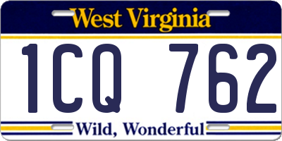 WV license plate 1CQ762