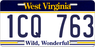WV license plate 1CQ763