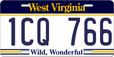 WV license plate 1CQ766