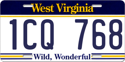 WV license plate 1CQ768
