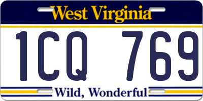 WV license plate 1CQ769