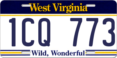 WV license plate 1CQ773
