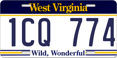 WV license plate 1CQ774