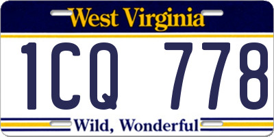 WV license plate 1CQ778