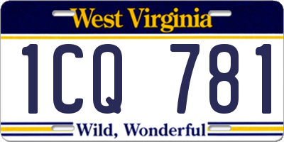 WV license plate 1CQ781