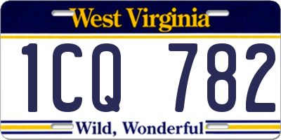 WV license plate 1CQ782