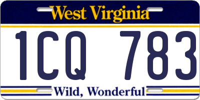 WV license plate 1CQ783