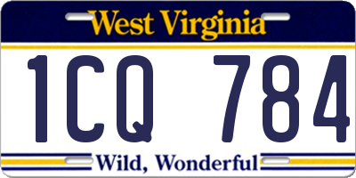 WV license plate 1CQ784