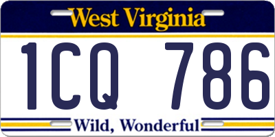 WV license plate 1CQ786