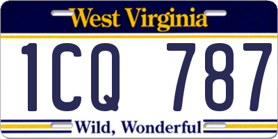 WV license plate 1CQ787