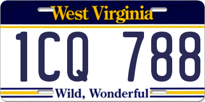 WV license plate 1CQ788