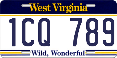 WV license plate 1CQ789