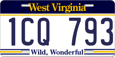 WV license plate 1CQ793