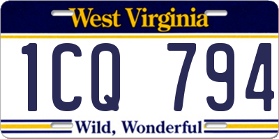 WV license plate 1CQ794