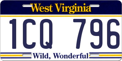 WV license plate 1CQ796
