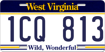 WV license plate 1CQ813