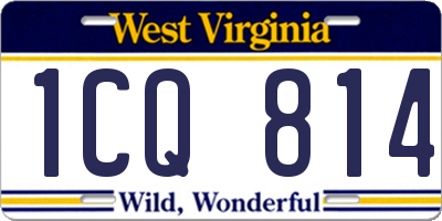 WV license plate 1CQ814
