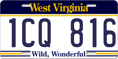WV license plate 1CQ816