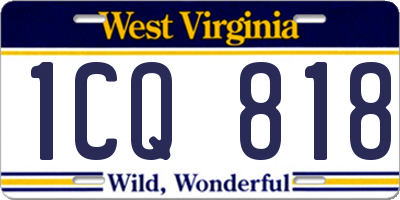 WV license plate 1CQ818