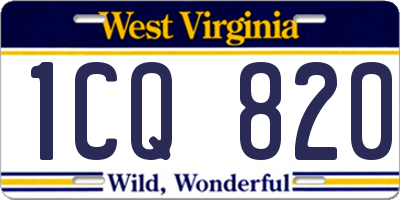WV license plate 1CQ820