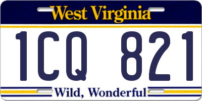 WV license plate 1CQ821