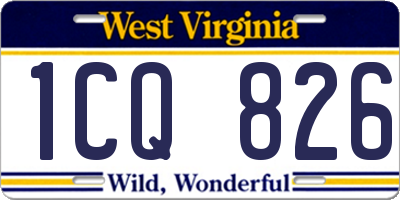 WV license plate 1CQ826