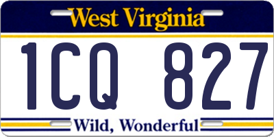 WV license plate 1CQ827